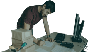 emprendedor trabajando en su negocio